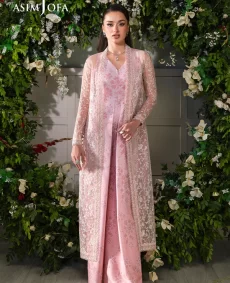 AJLFC-02 EMBROIDERED ORGANZA UNSTITCHED 2 PCS