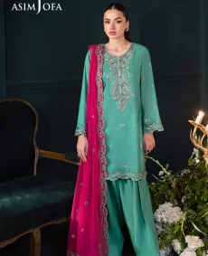 AJLFC-04 EMBROIDERED RAW SILK UNSTITCHED 3 PCS